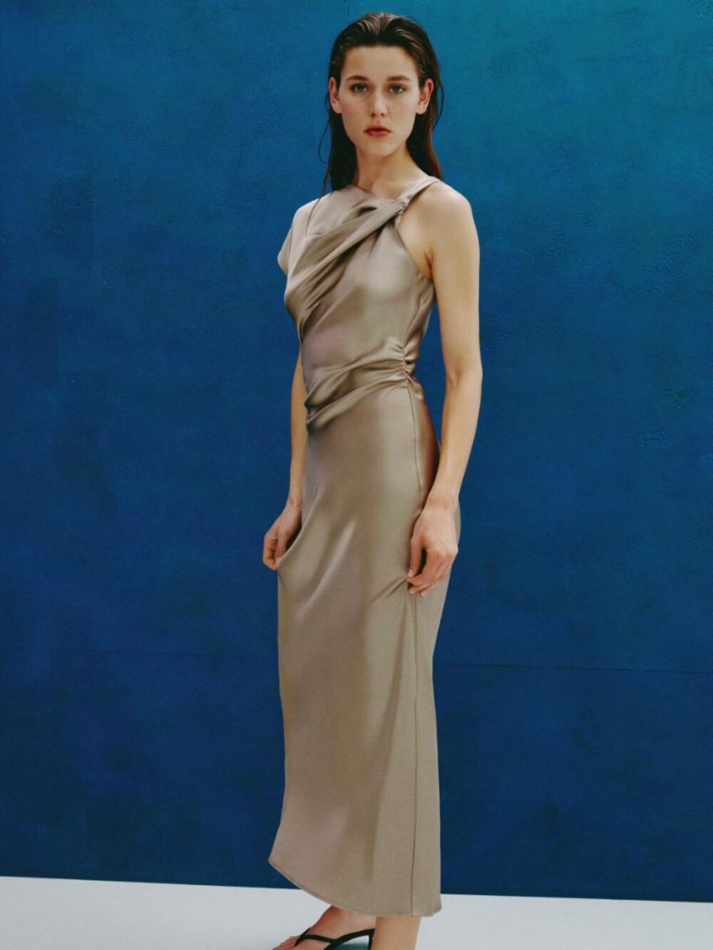 Draped Midi Dress